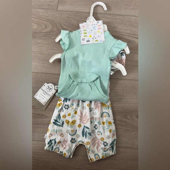 HONEST BABY 🦋 Floral Baby Outfit with Headband - Picture 6 of 6
